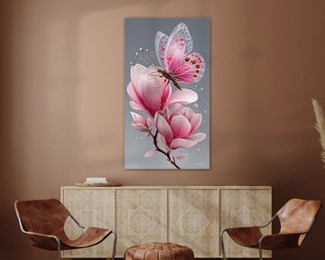 vlinder op bloem van Gelissen Artworks