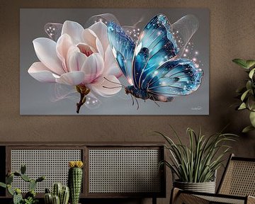 vlinder op bloem van Gelissen Artworks