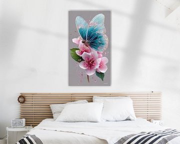 vlinder op bloem van Gelissen Artworks