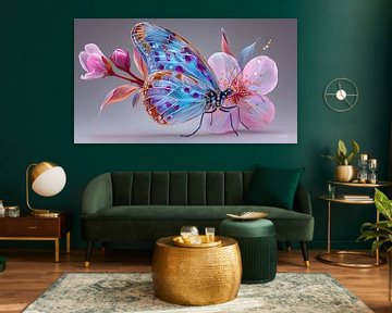 vlinder op bloem van Gelissen Artworks