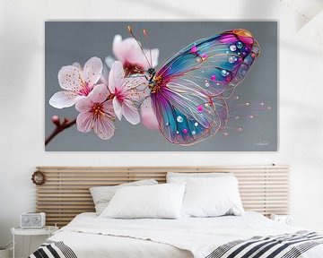 vlinder op bloem van Gelissen Artworks