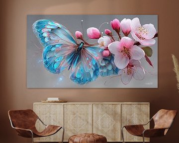 vlinder op bloem van Gelissen Artworks