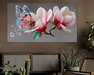 vlinder op bloem van Gelissen Artworks