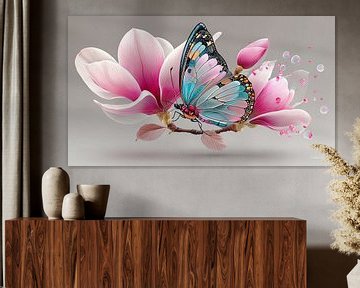 vlinder op bloem van Gelissen Artworks