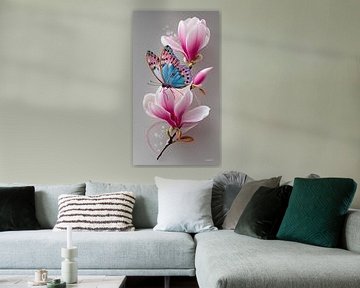vlinder op bloem van Gelissen Artworks