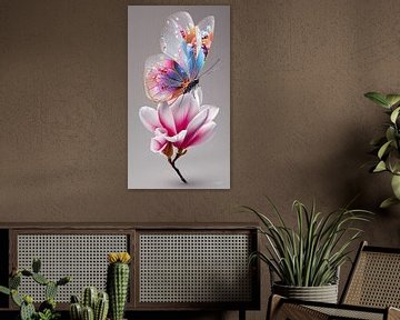 vlinder op bloem van Gelissen Artworks