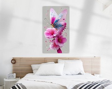 vlinder op bloem van Gelissen Artworks