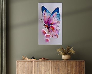 vlinder op bloem van Gelissen Artworks