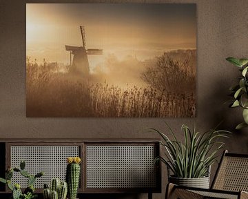 Mistige zonsopkomst bij de Noordermolen – Groningen van KB Design & Photography (Karen Brouwer)