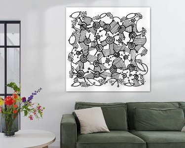 Voorbeeld van het werk in een kamer