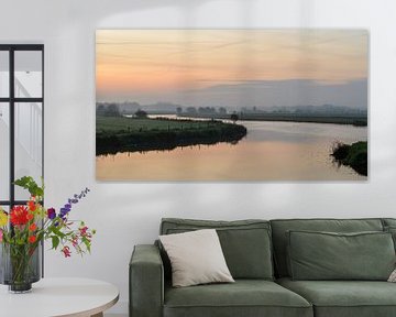 Sonnenaufgang über dem Fluss Vecht von Sjoerd van der Wal
