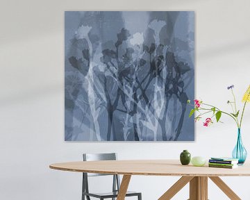 Botanische kunst in zacht blauw van Dina Dankers