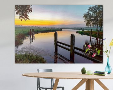 Lever de soleil sur la rivière Vecht sur Sjoerd van der Wal Photographie
