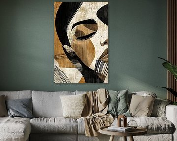 Elegante vrouw op hout