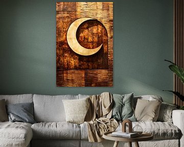 Gouden maan op textuur van Imperial Art House
