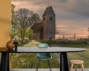 Spring sunrise at the Mauritius church in Marsum, Groningen by Henk Meijer Photography
