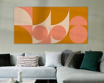 Warm abstract in koraal en oker van Dina Dankers