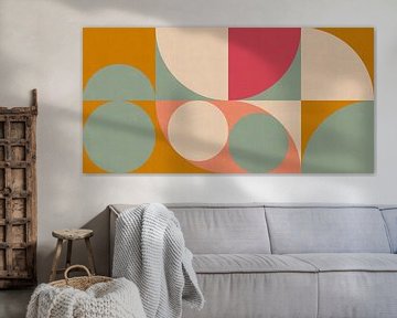 Abstracte cirkels in warm palet van Dina Dankers