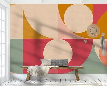 Graphic Retro Print in Warm Tones by Dina Dankers
