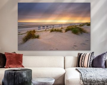 The Beach Houses ( strandhuisjes vanuit de duinen) van Jolanda de Leeuw