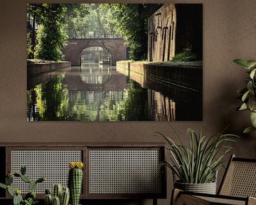 Zicht op de Brigittenbrug vanaf de Nieuwegracht in Utrecht van André Blom Fotografie Utrecht