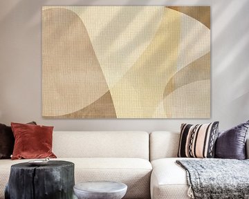 Japandi abstracte vormen op linnen van Dina Dankers