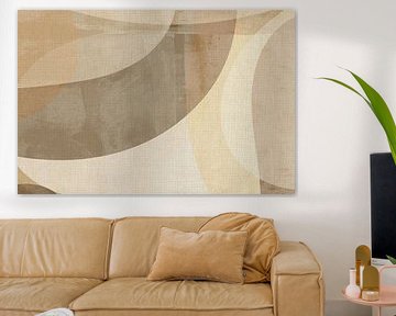 Organic Muurkunst in Taupe van Dina Dankers