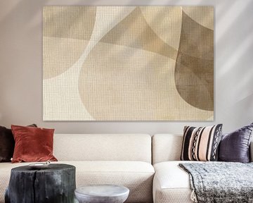 Beige vormen met linnen textuur van Dina Dankers