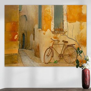 Sfeervol schilderij: Klinkerstraatje in de Provence