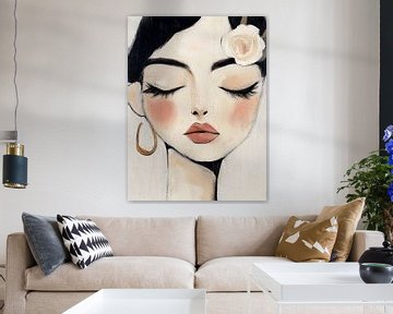 Modern portret in zachte tinten van Studio Allee