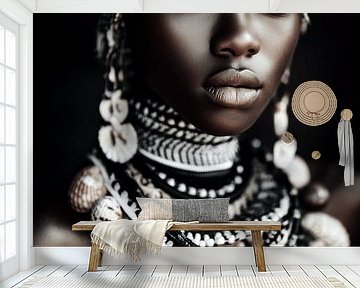 African woman with ethnic jewellery by Carla Van Iersel