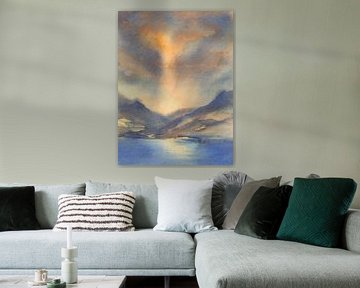 Bright sky over the mountains by Adriana Mueller