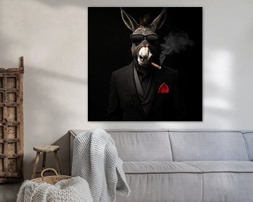 Ezel met een sigaar en zonnebril van TheXclusive Art