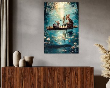 Painting animals on a raft by Art & Soul Creations