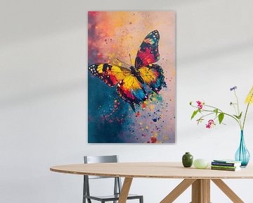 Colourful butterfly on abstract background