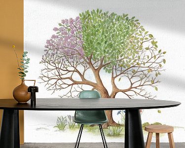 Voorbeeld van het werk in een kamer