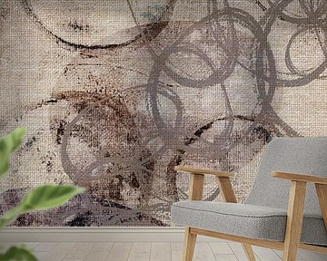 Retro Monotype mit Kreisen & Leinenstruktur von Dina Dankers