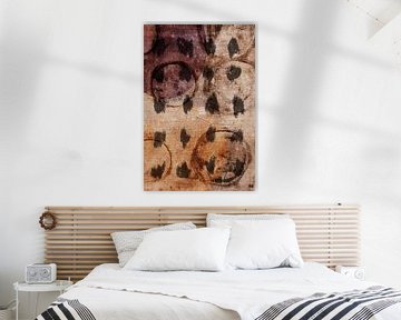 Oker en pruim grafische compositie van Dina Dankers