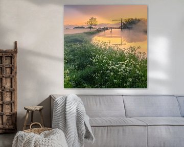 Zonsopkomst bij Schildjer Tilbat, De Paauwen, Groningen van Henk Meijer Photography