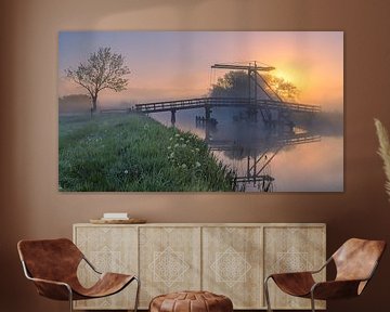 Zonsopkomst bij Schildjer Tilbat, De Paauwen, Groningen van Henk Meijer Photography