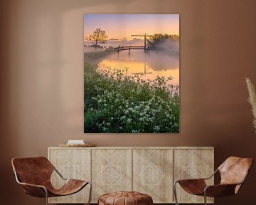 Zonsopkomst bij Schildjer Tilbat, De Paauwen, Groningen van Henk Meijer Photography