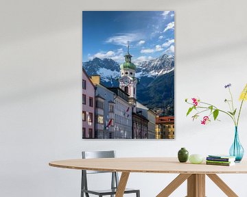 Hospital church in Innsbruck with the Alps in the background by ManfredFotos