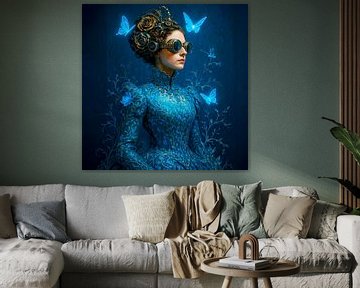 Faces of light: The chronicler of the blue wings by Klaus Tesching - Art-AI