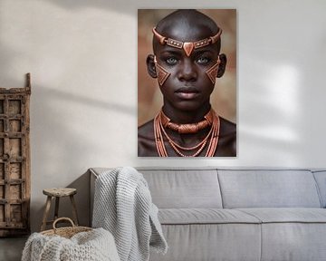 Portrait - young African with copper jewellery by Liona Toussaint