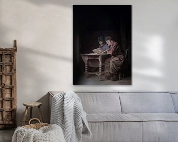 Portret uit 1905 van twee Volendamse vissersmannen van Affect Fotografie