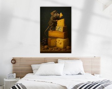 De Kaasklimmer – muis in retro stijl op kaasavontuur van But First Framing