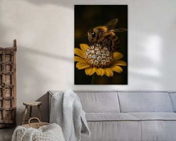 Bij op Diamanten Bloem – Natuur ontmoet Luxe van But First Framing