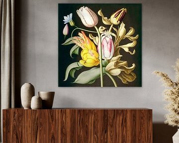 Old masters tulips bouquet historical naturalistic detailed by gm_designs