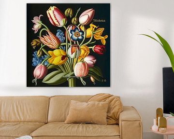 Old masters tulips bouquet historical naturalistic detailed by gm_designs
