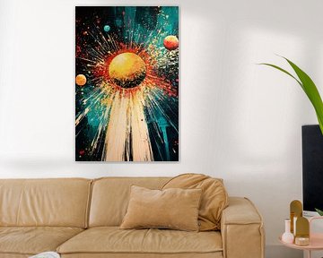 Abstract Planetary explosion in space
